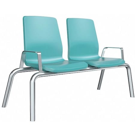 Beam Seating, Blue Gray Seat, Gray Back, 30 in W 30 in L 36