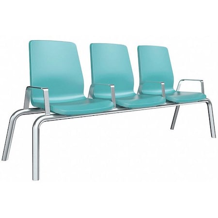 Beam Seating, Blue Gray Seat, Gray Back, 30 in W 30 in L 36