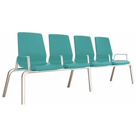 Beam Seating, Blue Gray Seat, Gray Back, 30 in W 30 in L 36