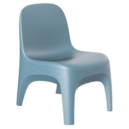 Armless Chair, Blue Gray Seat, 22 in W 26 in L 32 in H, Polyethylene Seat MPN:6484BG