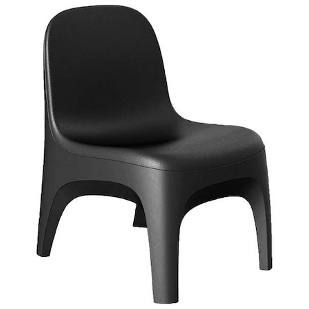 Armless Chair, Black Seat, 22 in W 26 in L 32 in H, Polyethylene Seat MPN:6484BK