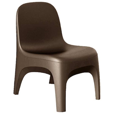 Armless Chair, Brown Seat, 22 in W 26 in L 32 in H, Polyethylene Seat MPN:6484BN