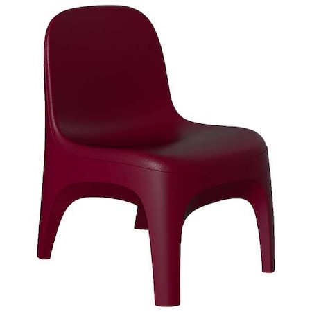 Armless Chair, Burgundy Seat, 22 in W 26 in L 32 in H, Polyethylene Seat MPN:6484BY