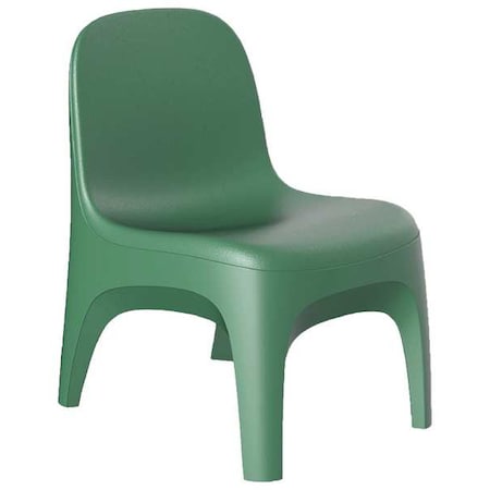 Armless Chair, Green Seat, 22 in W 26 in L 32 in H, Polyethylene Seat MPN:6484GN