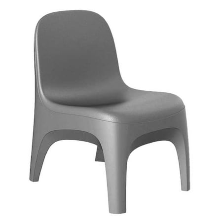 Armless Chair, Gray Seat, 22 in W 26 in L 32 in H, Polyethylene Seat MPN:6484GY