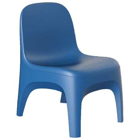 Armless Chair, Slate Blue Seat, 22 in W 26 in L 32 in H, Polyethylene Seat MPN:6484SB