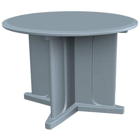 Circle Table, 42 in W, 42 in L, 31 in H, Polyethylene Top, Blue Gray MPN:66749BG