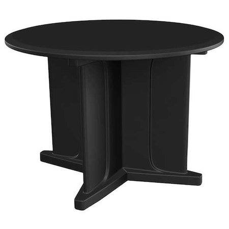Circle Table, 42 in W, 42 in L, 31 in H, Polyethylene Top, Black MPN:66749BK