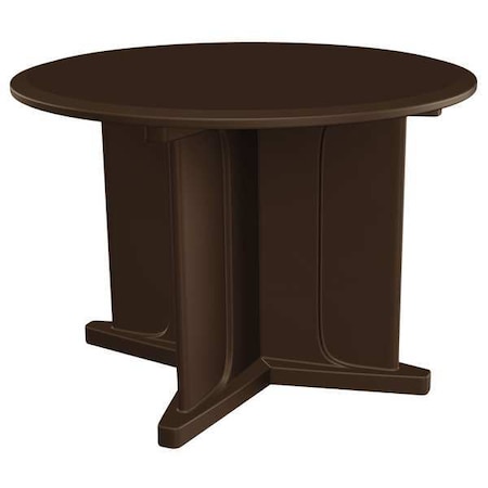 Circle Table, 42 in W, 42 in L, 31 in H, Polyethylene Top, Brown MPN:66749BN