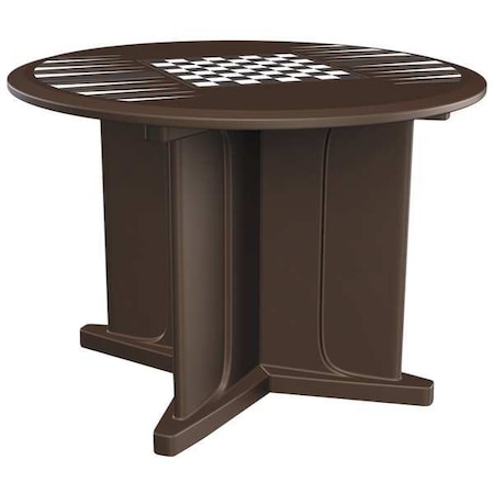 Circle Table, 42 in W, 42 in L, 31 in H, Polyethylene Top, Brown MPN:66749BNGT