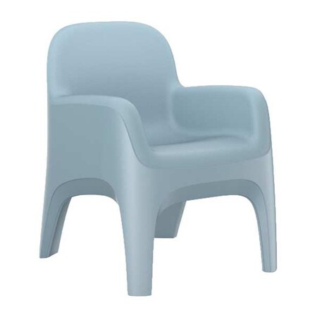 Arm Chair, Blue Gray Seat, 25 in W 26 in L 32 in H, Polyethylene Seat MPN:7484BG