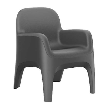 Arm Chair, Black Seat, 25 in W 26 in L 32 in H, Polyethylene Seat MPN:7484BK