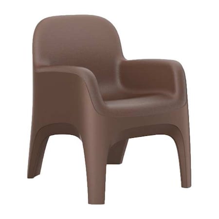 Arm Chair, Brown Seat, 25 in W 26 in L 32 in H, Polyethylene Seat MPN:7484BN