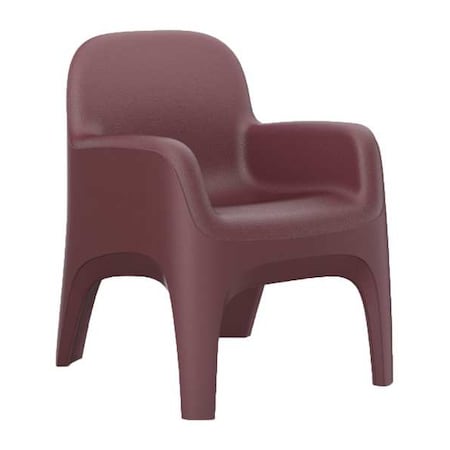 Arm Chair, Burgundy Seat, 25 in W 26 in L 32 in H, Polyethylene Seat MPN:7484BY