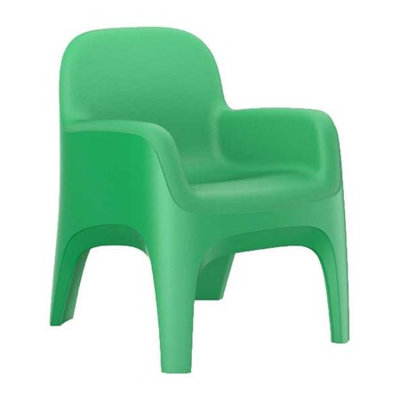 Arm Chair, Green Seat, 25 in W 26 in L 32 in H, Polyethylene Seat MPN:7484GN