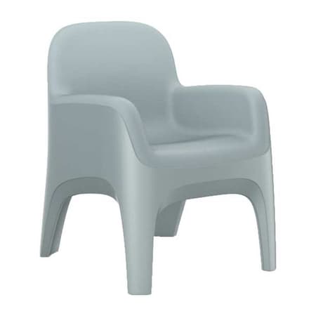 Arm Chair, Gray Seat, 25 in W 26 in L 32 in H, Polyethylene Seat MPN:7484GY