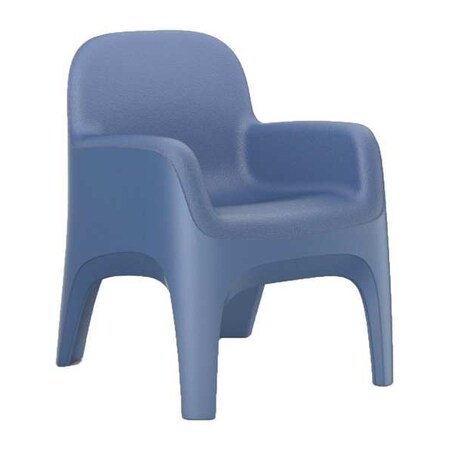 Arm Chair, Midnight Blue Seat, 25 in W 26 in L 32 in H, Polyethylene Seat MPN:7484MB