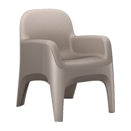 Arm Chair, Stone Gray Seat, 25 in W 26 in L 32 in H, Polyethylene Seat MPN:7484SG