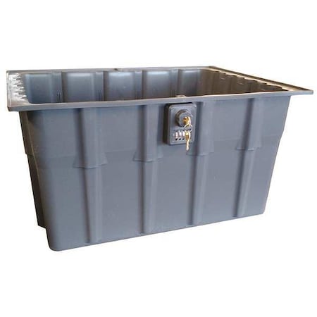 Storage Container, Polypropylene, Gray, 8-1/2 in H, 17-1/2 in W, 23 in L MPN:3825M
