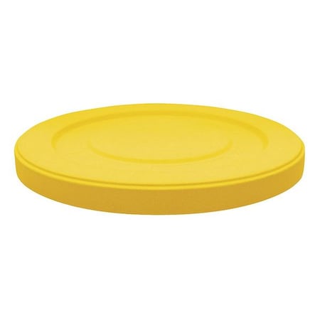 35 gal, 40 gal, 45 gal, 50 gal, 55 gal Trash Can Top, Flat Yellow, Plastic, 0 Openings MPN:4YKL3