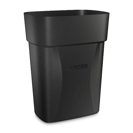 Cobra Mini Can 3-1/2 gal Rectangular Institutional Plastic Can, Black, None, Plastic, 8 1/4 in MPN:714BK
