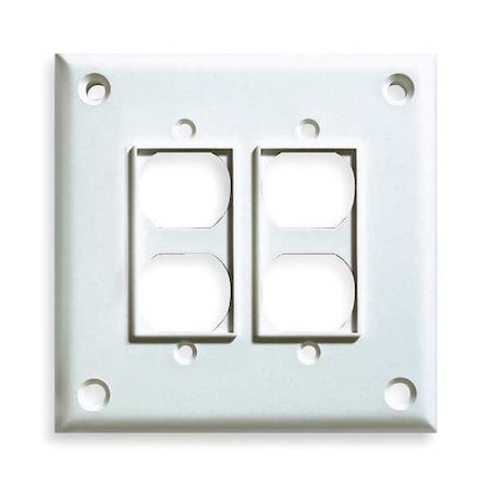 Double Duplex Wall Plates and Covers, Number of Gangs: 2 Polycarbonate and Nylon Blend, White MPN:TPDD
