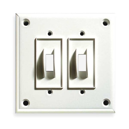 Duplex Switch Wall Plates and Covers, Number of Gangs: 2 Polycarbonate and Nylon Blend, White MPN:TPDS