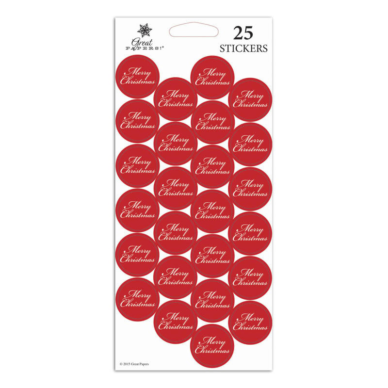 Great Papers! Holiday Seals, 1in, Red/White, Merry Christmas, Pack Of 50 MPN:20092204