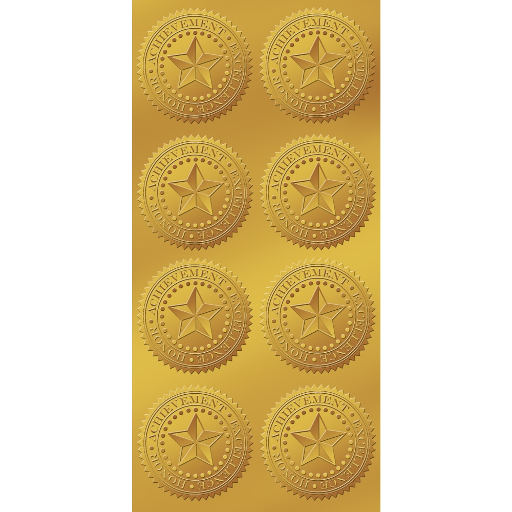 Great Papers! Foil Certificate Seals, 1 3/4in, Gold Star, Pack Of 48 MPN:903419
