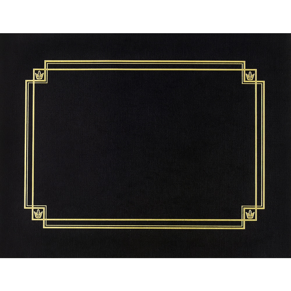 Great Papers! Linen Certificate Covers, 12in x 9 3/8in, Black, Pack Of 3 MPN:938603