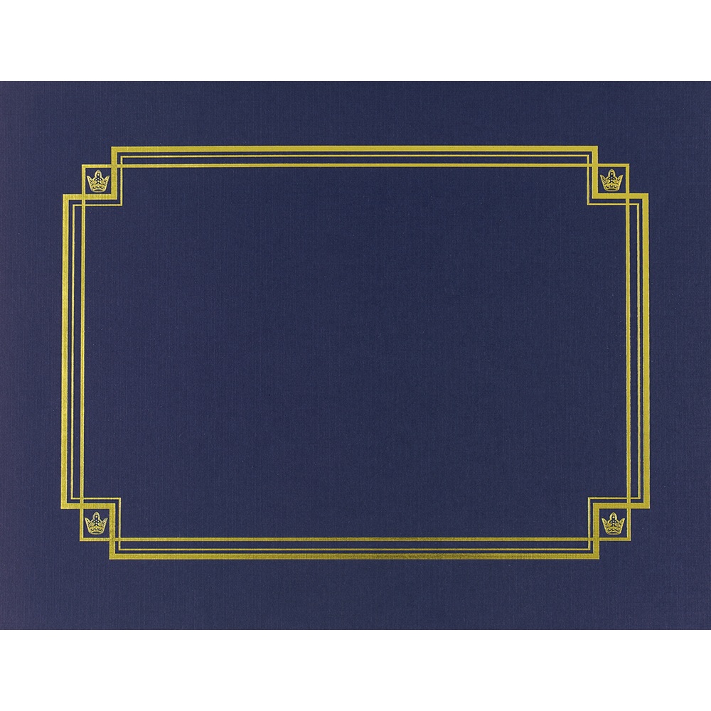 Great Papers! Linen Certificate Covers, 12in x 9 3/8in, Navy, Pack Of 3 MPN:938903