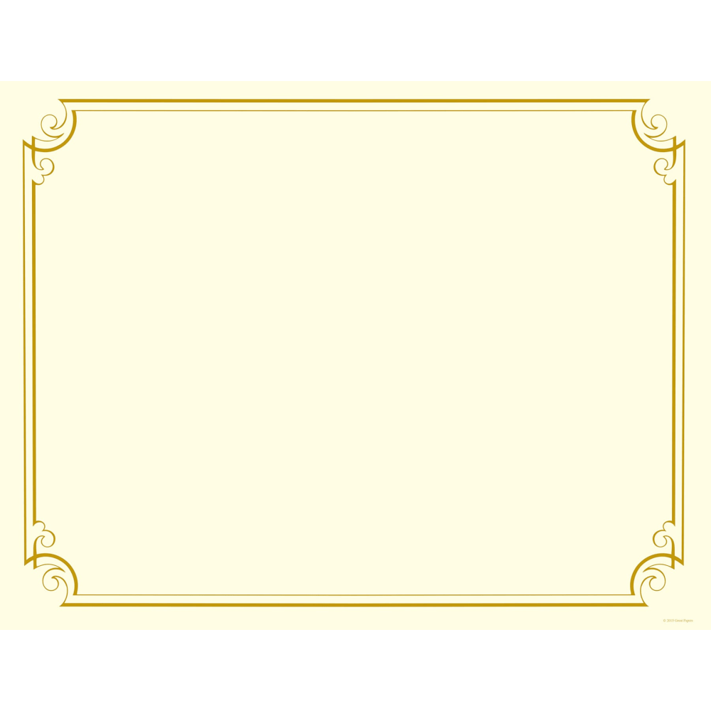 Great Papers! Foil Certificate, 8 1/2in x 11in, Golden Scroll Frame, Pack Of 12 MPN:2011859