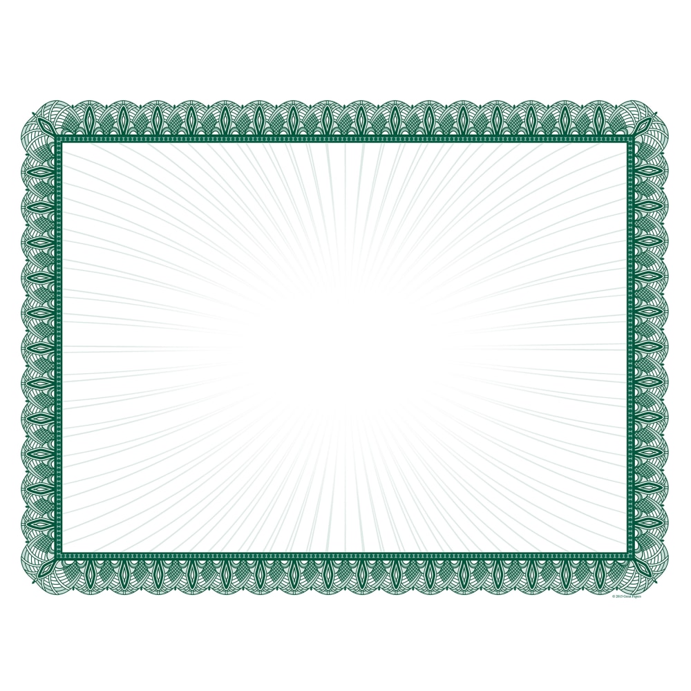 Great Papers! Value Certificate, 8 1/2in x 11in, Green, Pack Of 100 MPN:961036