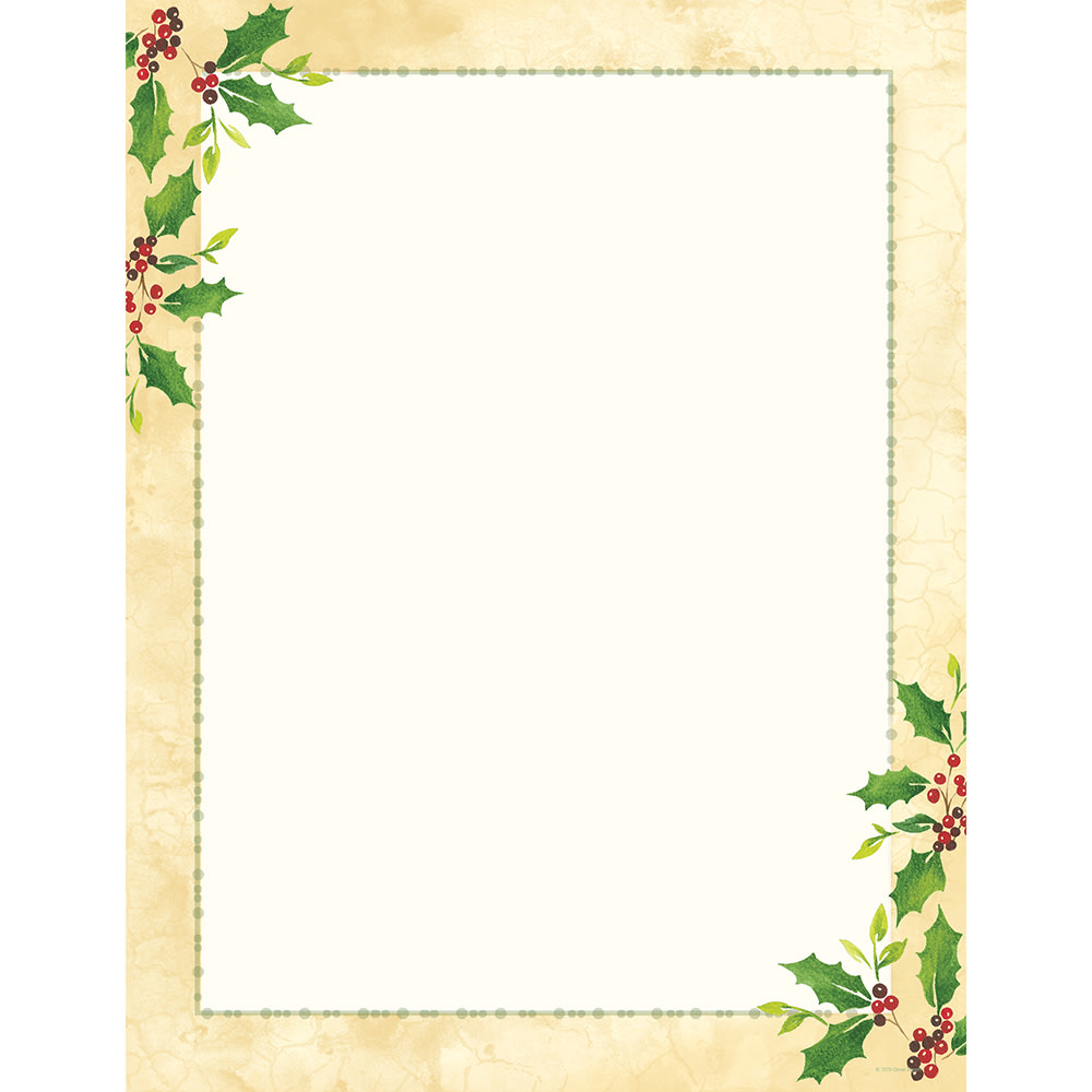 Great Papers! Falling Holly Holiday Letterhead, 8.5in x 11in, Inkjet and Laser Printer Compatible, 80 count MPN:2015049