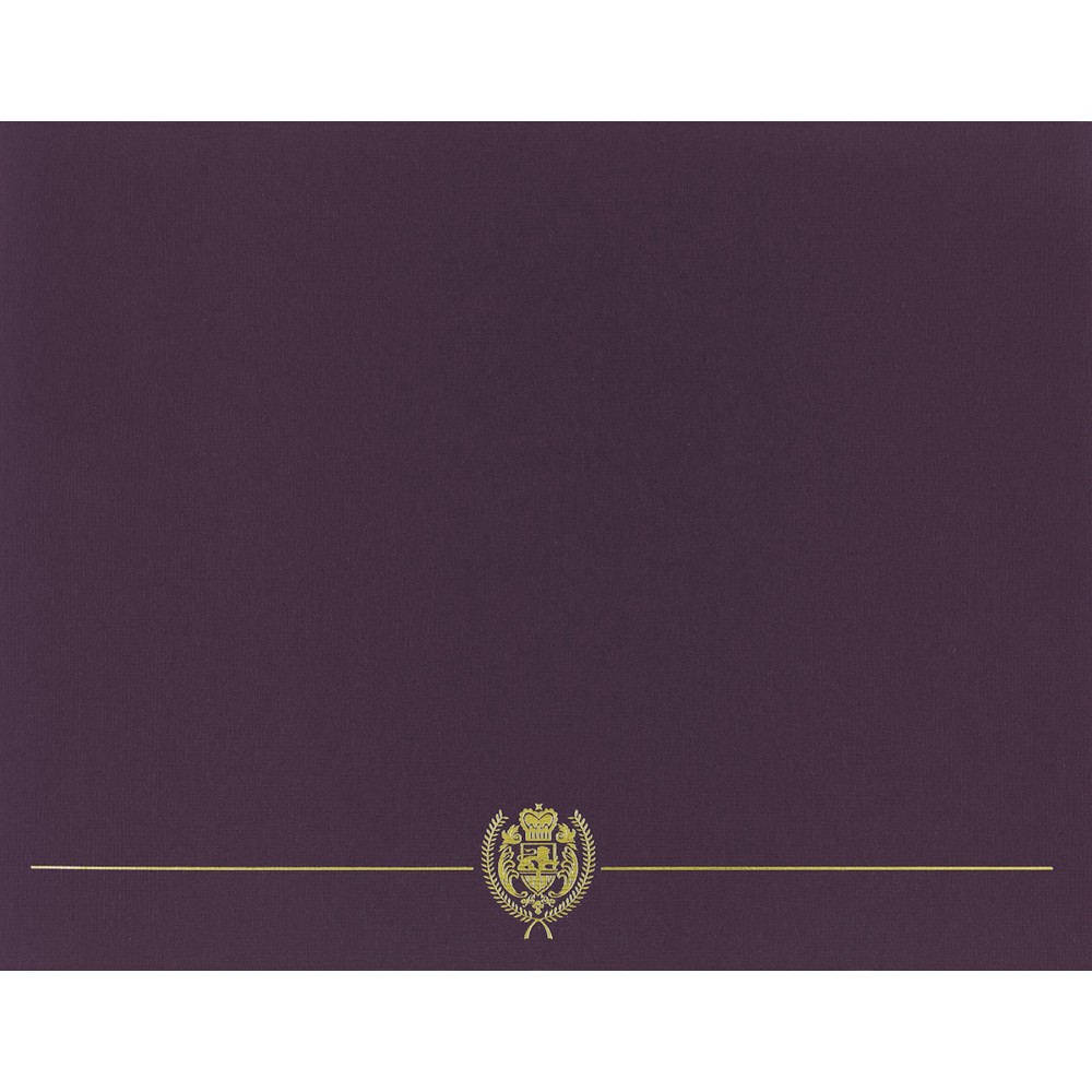 Great Papers! Classic Crest Certificate Covers, 12in x 9 3/8in, Burgundy/Gold Foil Crest, Pack Of 5 Covers MPN:903116