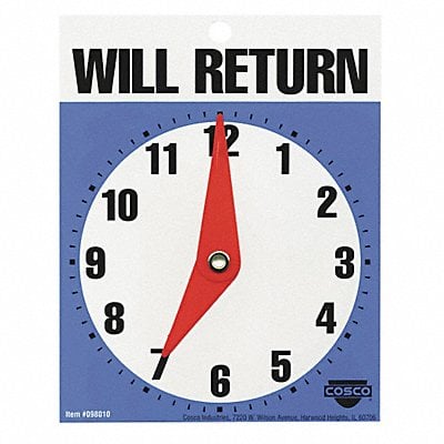 Sign Will Return Clock Blue MPN:098010