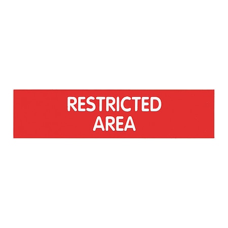 Sign, Engraved, RESTRICTED AREA, 2x8