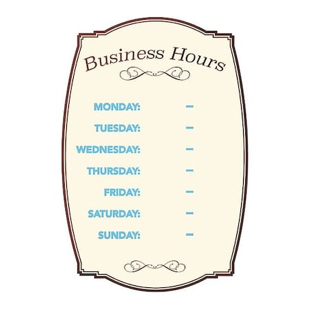 Sign, Boutique, Business Hours, 8x12