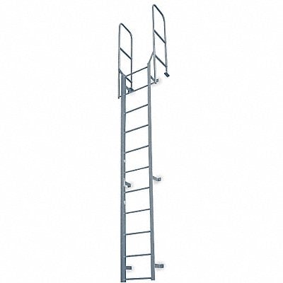 Fixed Ladder WlkThru 21 ft 8 In H Steel MPN:F19W C1