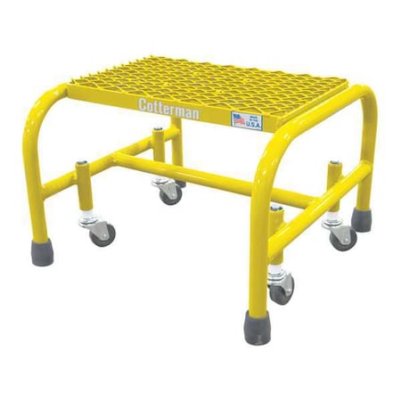 Rolling Platform, 1 Steps, 12 in Overall Height, Steel, Yellow MPN:1001N1818A1E10B3C2P1