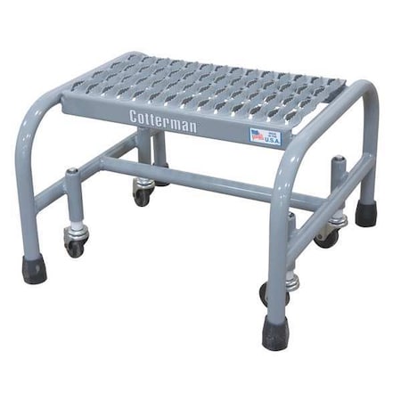 Rolling Platform, 1 Steps, 450 lb Load Capacity, 10 in Overall Height, Steel, Gray MPN:1001N1818A3E10B3C1P1