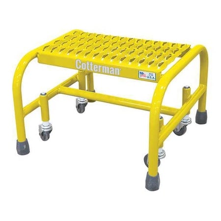 Rolling Platform, 1 Steps, 12 in Overall Height, Steel, Yellow MPN:1001N1818A3E10B3C2P1