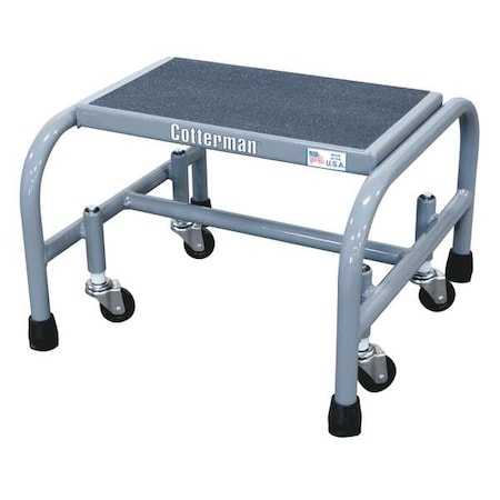 Rolling Platform, 1 Steps, 450 lb Load Capacity, 12 in Overall Height, Steel, Gray MPN:1001N1818A5E10B3C1P1