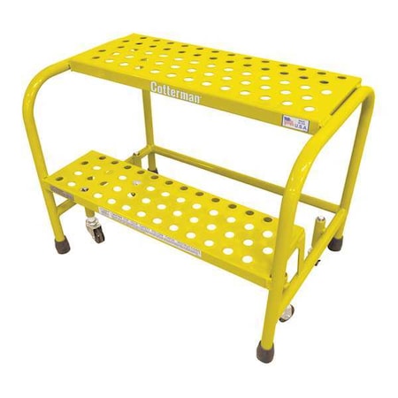 Rolling Step, 2 Steps, 20 in Overall Height, Steel, Yellow MPN:1002N1818A6E10B3C2P1