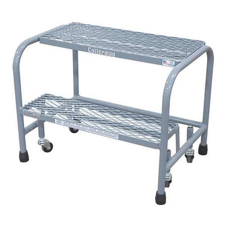 Rolling Step, 2 Steps, 20 in Overall Height, Steel, Gray MPN:1002N2626A1E20B3C1P1