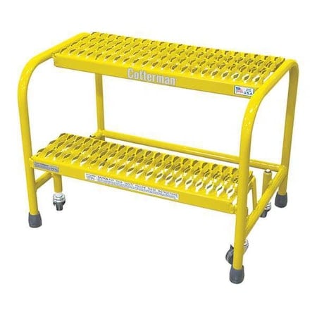 Rolling Step, 2 Steps, 20 in Overall Height, Steel, Yellow MPN:1002N2626A3E10B3C2P1