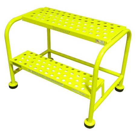 Stationary Step, 2 Steps, 450 lb Load Capacity, 20 in Overall Height, Steel, Yellow MPN:1002N2626A6E10B8C2P6