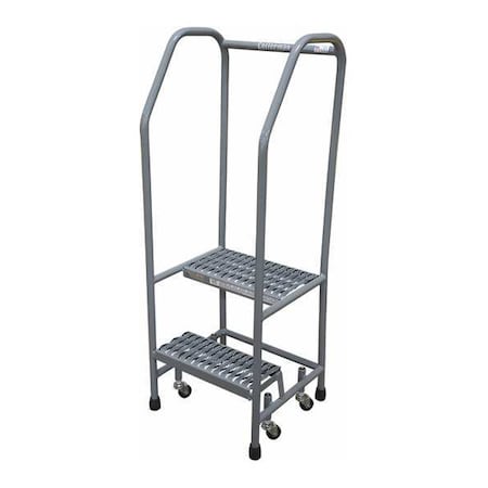 50 in H Steel Rolling Ladder, 2 Steps, 450 lb Load Capacity MPN:1002R1818A3E10B3C1P6