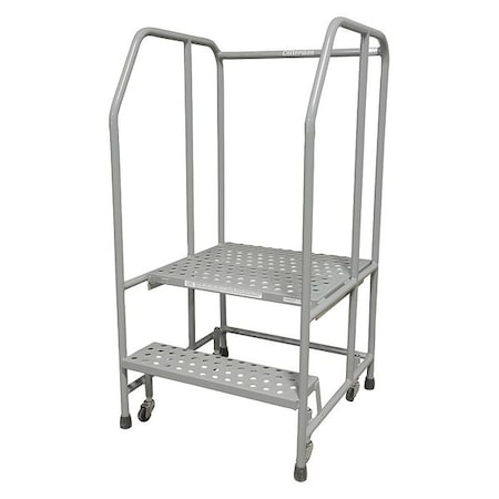 50 in H Steel Rolling Ladder, 2 Steps, 450 lb Load Capacity MPN:1002R2626A6E20B3C1P6