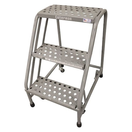 Rolling Platform, 3 Steps, 30 in Overall Height, Steel, Gray MPN:1003N1820A2E10B3C1P1